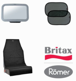 Britax Römer zestaw akcesoriów do samochodu: osłona na fotel, lusterko, osłonki przeciwsłoneczne