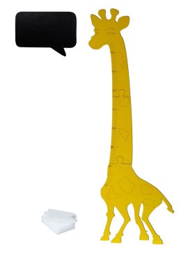Miarka wzrostu żyrafa drewniana 125 cm żółta + tablica kredowa 32 x 44 cm