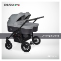 Riko BASIC SAXO Wózek bliźniaczy 2w1 głęboko-spacerowy - 02 Stone