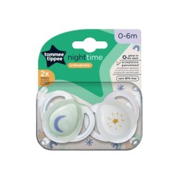 TOMMEE TIPPEE TTP43338095 Smoczki uspokajające NIGHT TIME 0-6m mix 2pak