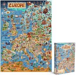 Bopster, ilustrowane puzzle 1000 el Mapa Europy