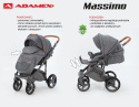 MASSIMO DELUXE 4W1 ADAMEX wózek dziecięcy, fotelik Kite 0-13kg + baza IsoFix - Polski Produkt