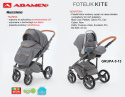 MASSIMO DELUXE 4W1 ADAMEX wózek dziecięcy, fotelik Kite 0-13kg + baza IsoFix - Polski Produkt