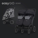 EasyGo ECHO Podwójny wózek spacerowy - Ebony Black