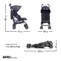 MINI by Easywalker Wózek spacerowy z osłonką przeciwdeszczową 6,5kg Midnight Jack