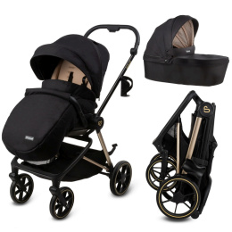 Kidwell VELMONT Wózek głęboko-spacerowy 2w1 - Black/Beige