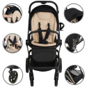 Kidwell VELMONT Wózek głęboko-spacerowy 2w1 - Black/Beige