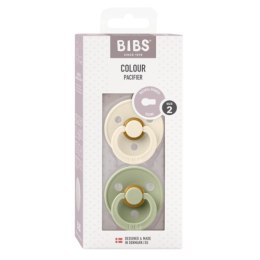 BIBS COLOUR 2-PACK SAGE & IVORY M Smoczek Uspokajający kauczuk Hevea