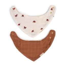 Filibabba Śliniak bandana 2 szt. Lucky + Amber Brown