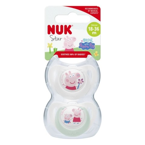 NUK 177219 Smoczek uspokajający 18-36m silikon PEPPA 2 szt