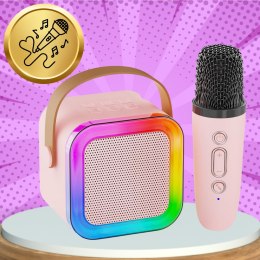 GŁOŚNIK PRZENOŚNY BEZPRZEWODOWY BLUETOOTH KARAOKE Z MIKROFONEM USB RGB