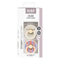 BIBS STUDIO COLOUR 2-PACK PIN IVORY & HUSH M Smoczek uspokajający kauczuk Hevea