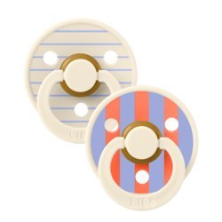 BIBS STUDIO COLOUR 2-PACK PIN IVORY & HUSH M Smoczek uspokajający kauczuk Hevea