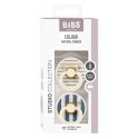 BIBS STUDIO COLOUR 2-PACK PIN IVORY & STEEL BLUE M Smoczek uspokajający kauczuk Hevea