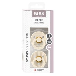 BIBS STUDIO COLOUR 2-PACK PIN IVORY & VANILLA S Smoczek uspokajający kauczuk Hevea