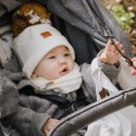 Hi Little One szalik golf zimowy niemowlęcy BOHO Ivory M Pom Pom