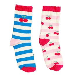 Rockahula Kids 2 pary skarpetek dla dziewczynki Cherry Stripe roz 17-19 cm