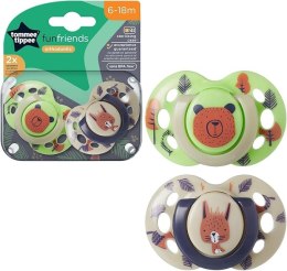 TOMMEE TIPPEE TTP43335896 Smoczek uspokajający FUN FRIENDS 6-18m 2pak