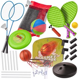 Kik Sp. z o. o. Sp. k. Zestaw sportowy 5w1 badminton koszykówka siatkówka tenis frisbee