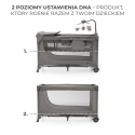 JOY 2 z akcesoriami KinderKraft łóżeczko turystyczne 3w1 - Dark Grey