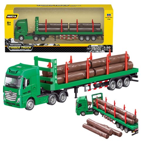 Ciężarówka Transport Drewna Metalowa Huina 1:50 Zielona Ciężarówka Transport Drewna Metalowa Huina 1:50 Zielona