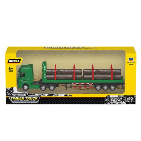 Ciężarówka Transport Drewna Metalowa Huina 1:50 Zielona Ciężarówka Transport Drewna Metalowa Huina 1:50 Zielona