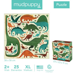 Mudpuppy Puzzle podłogowe Jumbo Potężne dinozaury 25 elementów 2+