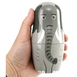 Zestaw Drewniane Lalki Matrioszki Układanka Figurki Dzikie Zwierzęta 5 szt.
