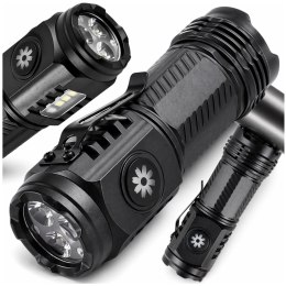 Mocna Latarka LED Taktyczna Akumulatorowa USB-C Survival Z MAGNESEM ŚWIATŁO BOCZNE