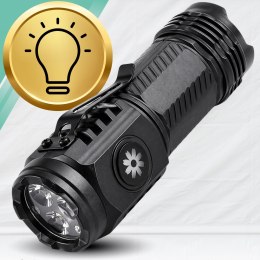 Mocna Latarka LED Taktyczna Akumulatorowa USB-C Survival Z MAGNESEM ŚWIATŁO BOCZNE