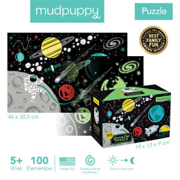 Mudpuppy Puzzle świecące w ciemności Kosmos 100 elementów 5+