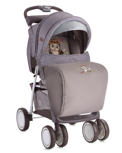 FOXY BERTONI LEKKI 7 KG WÓZEK SPACEROWY + OSŁONA NA NÓŻKI - beige buho ( beżowa sowa )