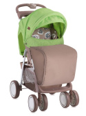 FOXY BERTONI LEKKI 7 KG WÓZEK SPACEROWY + OSŁONA NA NÓŻKI - BEIGE&GREEN LAMBS