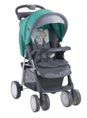 FOXY BERTONI LEKKI 7 KG WÓZEK SPACEROWY + OSŁONA NA NÓŻKI - green&grey friends