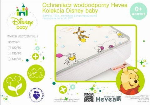 Hevea Ochraniacz Wodoodporny 2w1 Hevea Disney Baby 120/60 lub 140x70