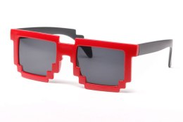 Pikselowe okulary imprezowe 8 bit pixel - czerwone