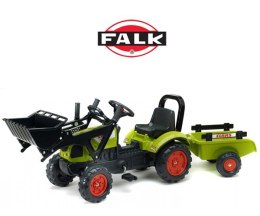 Falk Traktor Claas z Przyczepą i Łyżką na pedały