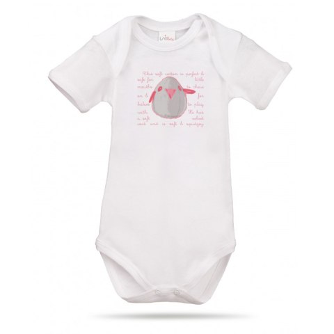 Lait Baby Organic Body Short Sleeve Tweet the Bird Pink 6 m+