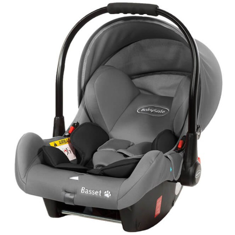 BASSET BabySafe + baza IsoFix fotelik samochodowy 0-13kg / szaro-czarny