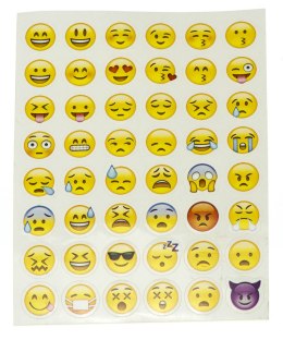 Naklejki 48x Emoji arkusz 14x18cm