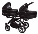 TWINNI PREMIUM 2w1 BabyActive wózek bliźniaczy głęboko-spacerowy - 07 Black