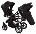 TWINNI PREMIUM 2w1 BabyActive wózek bliźniaczy głęboko-spacerowy - 07 Black