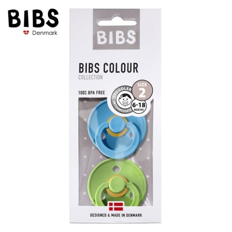 BIBS COLOUR 2-PACK CLEAR WATER & PEAR M Smoczek Uspokajający kauczuk Hevea