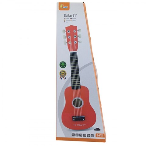 Viga Drewniana gitara dla dzieci Czerwona 21 cali 6 strun Viga Drewniana gitara dla dzieci Czerwona 21 cali 6 strun
