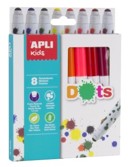 Kropkowe flamastry Apli Kids - 8 kolorów