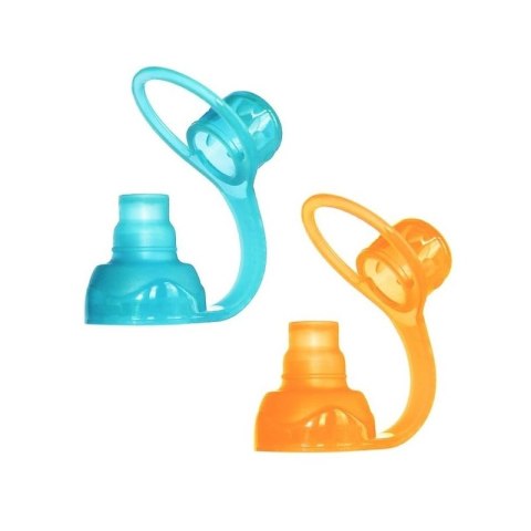 ChooMee SoftSip 2 PACK Aqua/Orange Uniwersalny ustnik silikonowy do saszetek pokarmowych