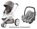 MOODD Quinny + Rock Maxi-Cosi wersja spacerowa z fotelikiem - Grey Gravel