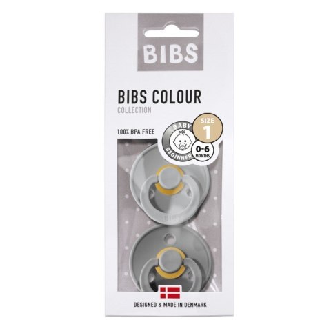 BIBS COLOUR 2-PACK CLOUD & SMOKE S Smoczek Uspokajający kauczuk Hevea