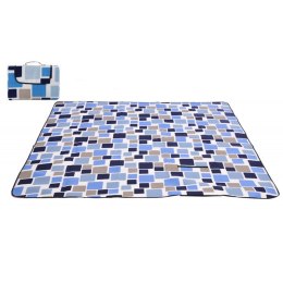Mata piknikowa 200x200 niebieskie kwadraty
