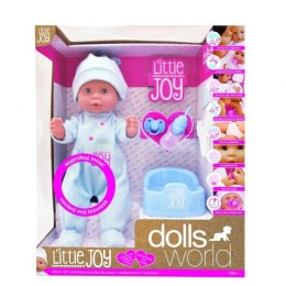 Lalka bobas Little Joy 46cm interaktywna, miękka, niebieska Dolls World 08886 p6
